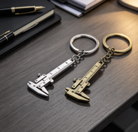 Mini-calibre de poche porte-clés, mini-règle, pendentif en alliage de zinc, outil de mesure, breloque pour sac de transport quotidien