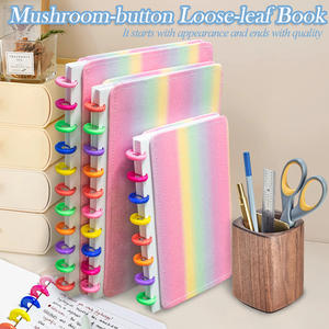 Wholesale Custom DIY Macaron Color Ring Binding Mushroom Buckle Book Discbound <strong>Notebook</strong> - Product Image 2