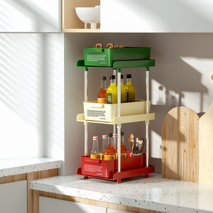Multi Story <b>Plastic</b> Kitchen <b>Drawer</b> Organizer 3 Tier <b>Storage</b> Rack For Countertop Modern Design - Product Image 1