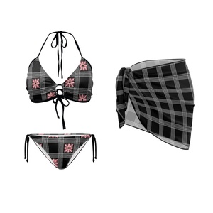 Pareo de Playa con Logotipo Personalizado, Estampado Hawaiano Palaka, para Mujer, Falda Envolvente para <span class=keywords><strong>Bikini</strong></span>, Translúcida, y Conjunto de Micro <span class=keywords><strong>Bikini</strong></span> Sexy - Product Image 4