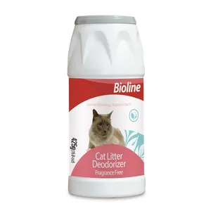 Produk Bioline menghilangkan bau untuk hewan peliharaan bubuk deodoran kotoran kucing ruang segar