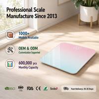 Balance de salle de bain en verre trempé à dégradé de couleurs, vente en gros directe d'usine, balance numérique intelligente pour le poids corporel, balance électronique OEM/ODM