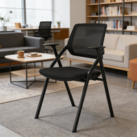 Chaise de bureau ergonomique empilable avec dossier en maille et siège confortable pour salle de formation