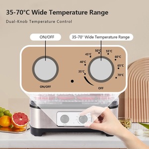 Pengering Makanan 5 Baki Stainless Steel Pengering Makanan Elektrik Rumah Tangga dengan Pengatur Waktu untuk Buah, Sayuran, Daging, Kontrol <span class=keywords><strong>Digital</strong></span> Mekanis - Product Image 3