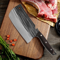 Couteau à découper à lame pleine de 7 pouces, en acier inoxydable 5cr15mov, couteau de cuisine, hachoir à viande, couteau à découper avec manche en bois de noyer
