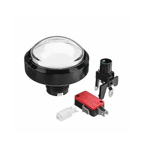 באיכות גבוהה 60mm 100mm ג 'מבו כיפה עגול רגעי 12V LED מואר יד כף פלסטיק ארקייד לדחוף כפתור מתג