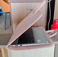 Funda Delgada Ecológica para Portátil de 14-16 Pulgadas en Cuero Vegano de PU de Origen Biológico y Material Reciclado, Color Rosa, Artículos de Uso Diario para Mujeres y Chicas