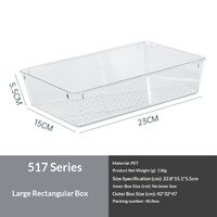 Ensemble de 25 boîtes de rangement empilables en PET hautement transparentes, étanches, pour la vanité, la commode, les cosmétiques, le bureau
