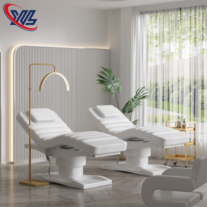 Cama de Belleza Eléctrica de Lujo con Base Luminosa de Acero Inoxidable Dorado, 3 Motores, Control de Pie, Cama de Masaje Facial para Salón de Belleza - Product Image 6