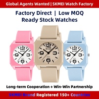 Reloj Deportivo de Cuarzo SKMEI 2642, Diseño de Dibujos Animados, Caja Cuadrada, Correa de ABS y TPU, Esfera Analógica de 36 mm, Resistencia al Agua de 5 BAR, Unisex