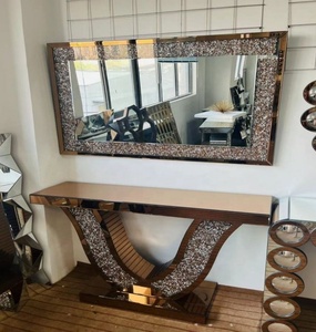 Table <span class=keywords><strong>console</strong></span> <span class=keywords><strong>extensible</strong></span> moderne pour la maison, l'hôtel, l'atelier, la salle à manger ou la chambre à coucher, meubles de salon <span class=keywords><strong>en</strong></span> <span class=keywords><strong>verre</strong></span> miroir - Product Image 5