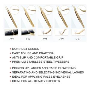 Pinky leem Vente chaude Pinces à épiler en acier inoxydable à pointe en fibre pour extensions de cils noires mates populaires - Product Image 2