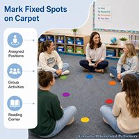 Tapis de sol circulaires colorés autocollants en néoprène, marqueurs de classe pour la maternelle et la maternelle, marqueurs de tapis de forme personnalisée