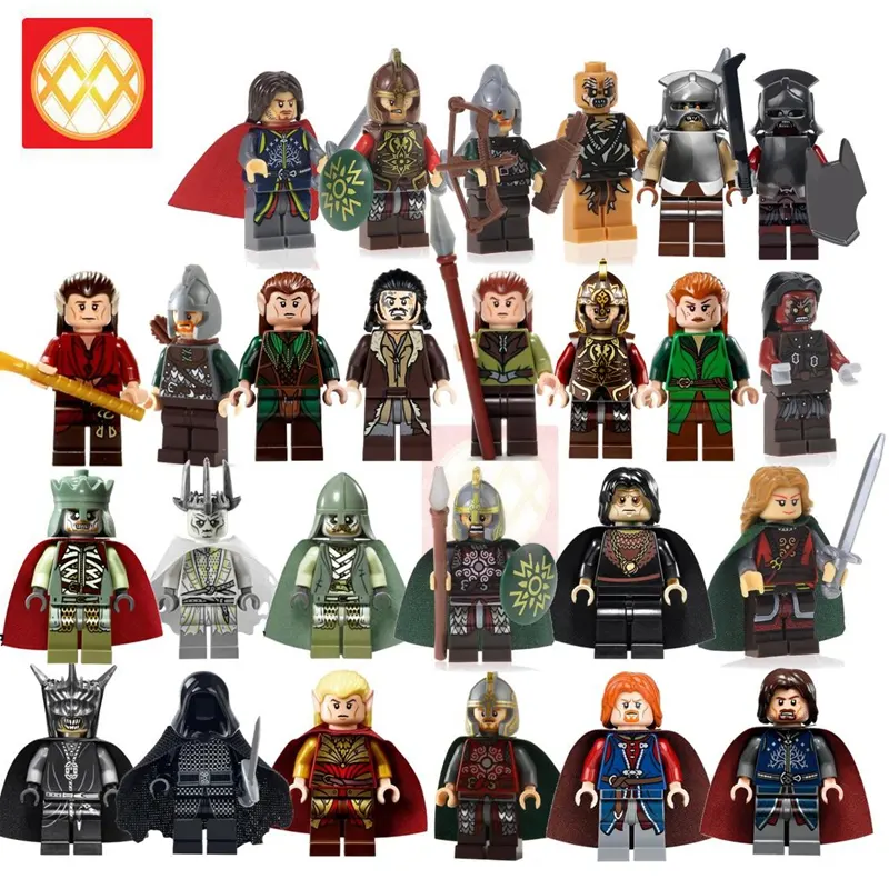 Sıcak Uruk saç elfler Eomer Theoden okçu Sauron Mini rakamlar yapı taşları ortaçağ şövalye film çocuk oyuncakları