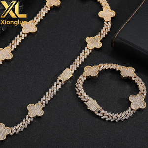 Wholesale 18mm Cuban Link <b>Chain</b> Men Ice Necklace and Bracelet for Man - Product Image 6