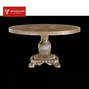Mesa de Comedor Moderna de Estilo Británico Tradicional, Diseño Ovalado Tallado en Madera Sólida, para Cocina y Hogar - Product Image 6