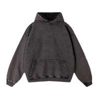 Sweat-shirt à capuche rétro délavé et vieilli 400G, coupe ample et oversize, veste coupe-vent écologique, streetwear unisexe