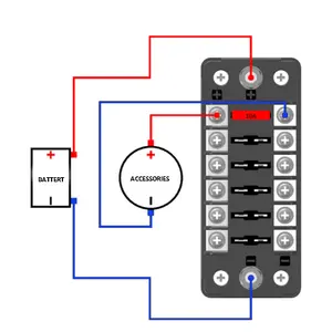 Porte-bloc de lame de fusible 12v Auto 6 voies, bateau/Marine/bateau/voiture/auto/Bus