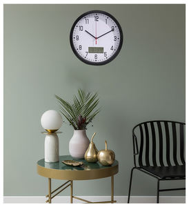 Station météo LCD cadre métallique Quartz 10 pouces analogique numérique horloge murale avec Date et température grand écran horloges - Product Image 4