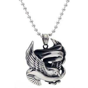 Collar de acero inoxidable con colgante de águila para mujer, diseño de zodiaco animal a la moda, regalo de joyería, cadena de 60cm - Product Image 1