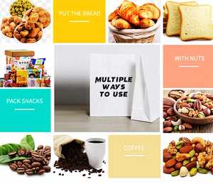 Sac en papier kraft imprimé avec logo personnalisé, résistant à la graisse, recyclable, pour pain, gobelets à café et en-cas - Product Image 6