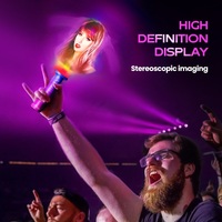 AZMAX 37,91 cm 96 LED Bâton Magique d'Intérieur Personnalisé Hologramme 3D pour Concerts Vocaux, Fanions Holographiques d'Intérieur Magiques