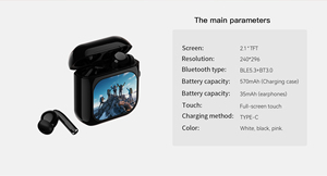 SMA LCD TFT Scherm X6 2.01 inch DNS Ruisonderdrukking Muziek Oordopjes Lokale Opslag 512MB Draadloze Oordopjes bluetooth Oortelefoons - Product Image 6