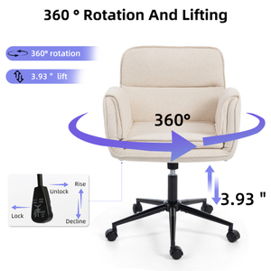 Modern Criss Cross Chair 5-Gear Adjustable Armrests Wheels Ergonomic Thickened <b>Backrest</b> Swivel Eco-Friendly Home Office Vanity - Product Image 4