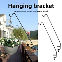 Support de suspension en fer forgé robuste thermolaqué vert pour balcon et cour, pour panier de fleurs et pot suspendu