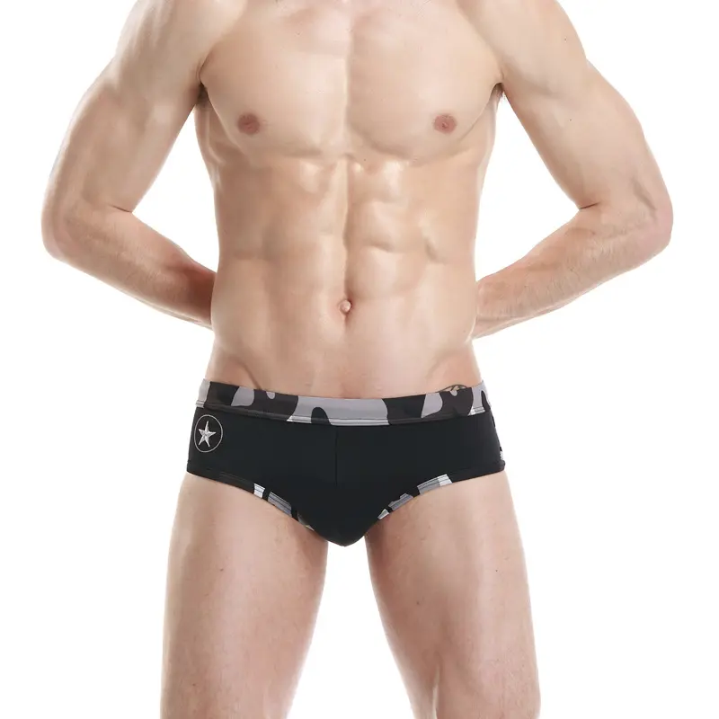 Swimwear & beachwear men's swim brief elastic band swimwear sexy army green