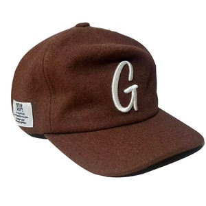 Hersteller OEM Marken-Etikett Vintage 3D Puff Stickerei Patch Low Profile Snapback Cap Unstrukturierte <span class=keywords><strong>5</strong></span>-<span class=keywords><strong>Panel</strong></span> Wollmütze - Product Image 1