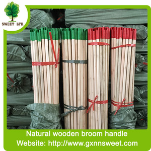 Escoba de madera pulida natural con rosca griega italiana para limpieza del hogar - Product Image 3