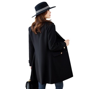 Apricot Women's Trench Coat Mid Length Slim Fit Warm Keeper Autumn Winter Professional Coat - Product Image 5