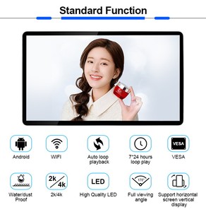 Pantalla publicitaria LCD USB de 43, 49 y 55 pulgadas, 2K y 4K, <span class=keywords><strong>reproductor</strong></span> multimedia de señalización digital - Product Image 2