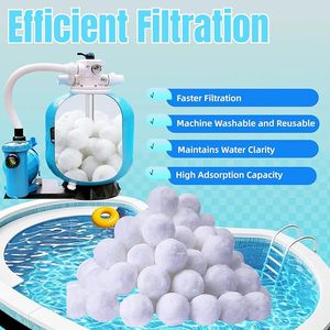 Bolas de Filtración Ligeras y Suaves para Piscinas y Jacuzzis, 100% Fibra de Polietileno, Material Filtrante para Filtros de Arena - Product Image 1