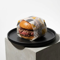 Papier alimentaire résistant à la chaleur, enduit de PE, imprimé en offset couleur personnalisée, écologique, biodégradable, imperméable et résistant à la graisse, pour hamburgers