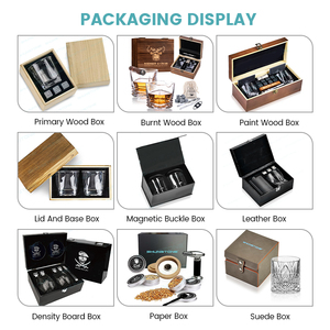 Vaso de Whisky de Cristal con Base Pesada Personalizado y Piedras de Whisky en Caja de Madera, Regalos Promocionales Corporativos - Product Image 6