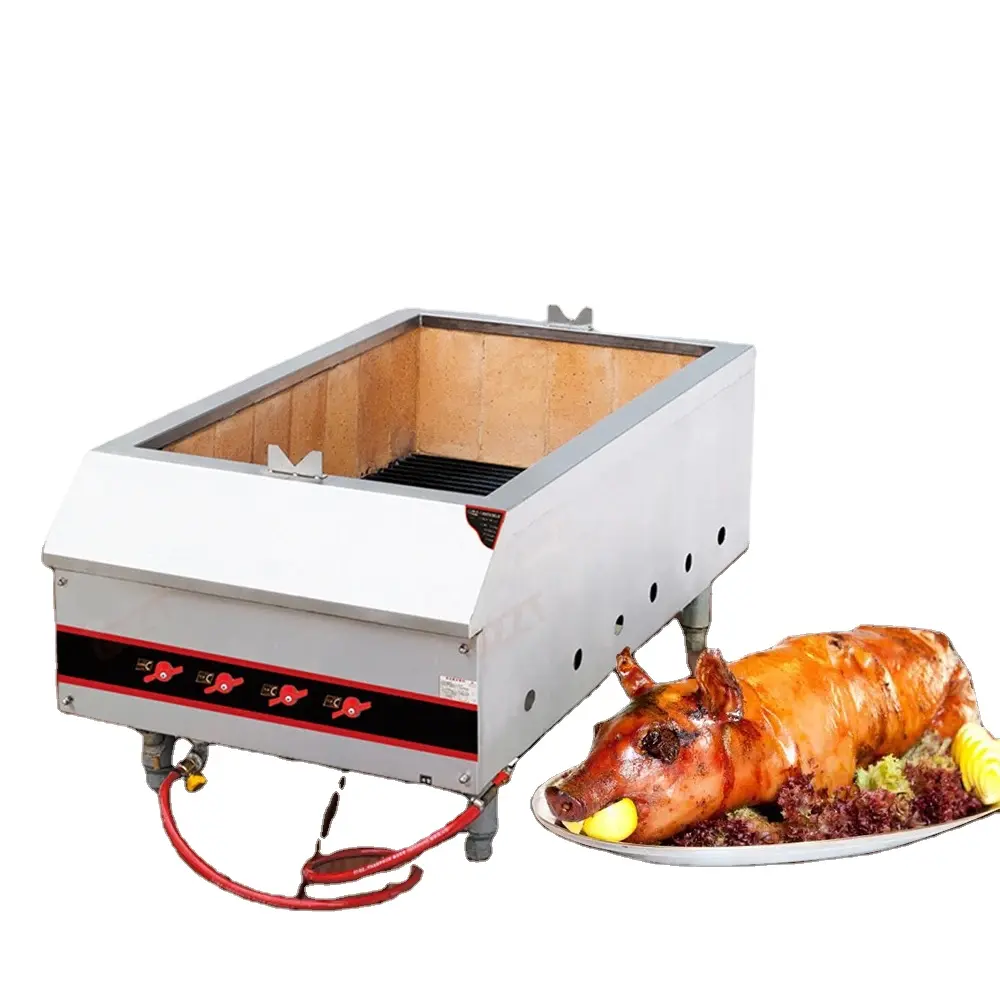 Harga pabrik arang ayam besar angsa pengisap babi mesin Rotisserie Gas Roaster Oven Bbq domba babi domba mesin pemanggang daging