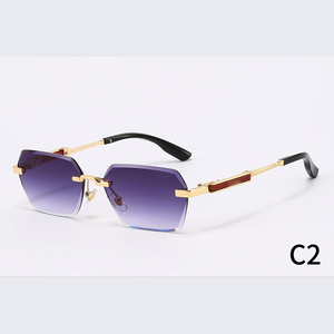 Lunettes de soleil classiques <span class=keywords><strong>Crti</strong></span> Gold, lunettes de marque, lunettes de soleil de luxe, lunettes de soleil de créateur, lunettes en métal sans monture, lunettes anti-UV - Product Image 6