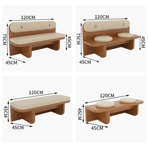 Meubles de salle à manger en cuir et bois massif durables pour restauration rapide, canapé et <span class=keywords><strong>table</strong></span> à motif carré pour <span class=keywords><strong>application</strong></span> en club - Product Image 5