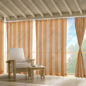 Beige Brown HDPE Eyelet Outdoor Curtains 150 GSM with Warm Natural Texture Weather Resistant Comfort and Elegant Outdoor - Product Image 2