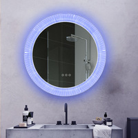 Miroir de salle de bain mural en aluminium LED de 32 pouces, design moderne et simple, personnalisé en usine, anti-buée, éclairage intérieur et extérieur