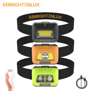 <span class=keywords><strong>Lampe</strong></span> <span class=keywords><strong>frontale</strong></span> LED COB de camping à double alimentation, étanche IP67, haute puissance, personnalisable en usine, rechargeable par USB-C, avec capteur de mouvement - Product Image 1