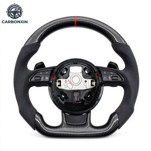 Volant sport de haute qualité pour Audi A3 A4 A5 A6 A7 RS3 RS4 RS5 RS6 RS7 B8.5 Q3 Q5 Q7 en fibre de carbone véritable, volant personnalisé - Product Image 1