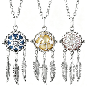 Pendentif cage ouvrable électroplaqué cuivre, support <span class=keywords><strong>pour</strong></span> <span class=keywords><strong>attrape</strong></span>-rêves, plumes et perles, accessoires de fabrication de colliers DIY <span class=keywords><strong>pour</strong></span> perles Edison - Product Image 1