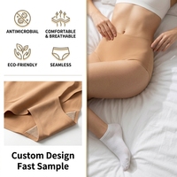 Braguitas Clásicas de Mujer, Tejidas, de Cintura Media, en Spandex/Poliéster, Lisas, Antibacterianas, Sin Costuras, de Secado Rápido, Cómodas para Uso Diario