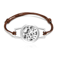 Bracelet d'aromathérapie créatif corde tressée arbre de vie diy huile essentielle Bracelet en acier inoxydable bijoux pour cadeau
