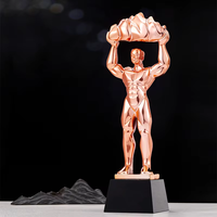 Trophée sportif gravé écologique sur mesure en cristal plaqué or JZ-055 pour la beauté Fitness Compétition Strongman Power Giant