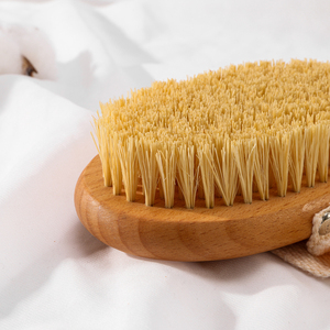 Vente en gros de brosse de bain en sisal végétalien avec logo personnalisé forme ovale pour peau sèche manche en bois sac de luffa <span class=keywords><strong>nettoyant</strong></span> pour le corps pour la douche - Product Image 6