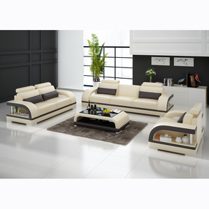 1 + <span class=keywords><strong>2</strong></span> + 3 canapés de salon en cuir véritable canapé ensemble - Product Image 1